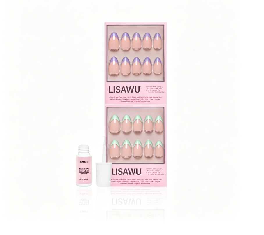 La Vie en Almonds press-on nails in green shade