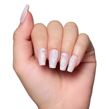 Lace Blush press-on nails - coffin shape, medium length