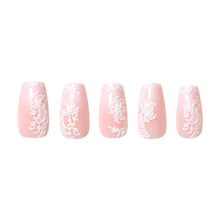 Lace Blush press-on nail design - 3d style detail
