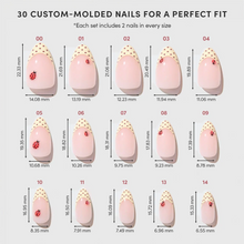 Lady Luck press-on nail design - french tip style detail