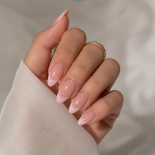 Light Pink French Tip Press-On Nails press-on nail bundle - full set view