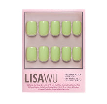 Light Sage press-on nails with soft muted green color and natural almond shape on white background