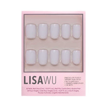 Lilac Gray press-on nails in white shade