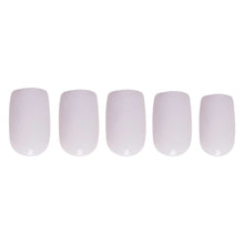 Lilac Gray press-on nails - squoval shape, short length