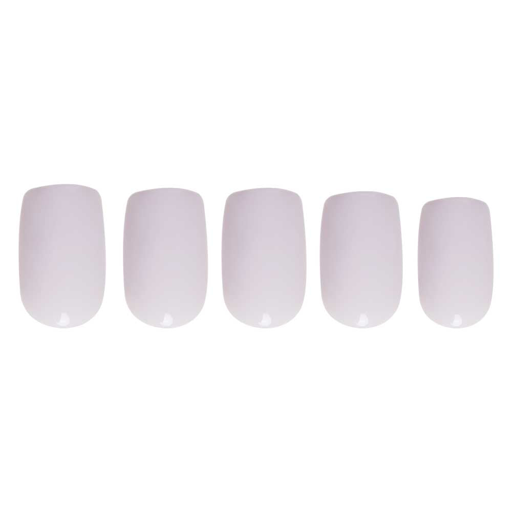 Lilac Gray press-on nails - squoval shape, short length