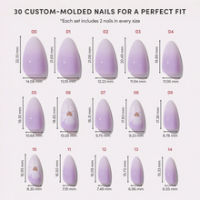 Lilac Reef press-on nail design - ombre style detail