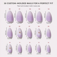 Lilac Reef press-on nail design - ombre style detail