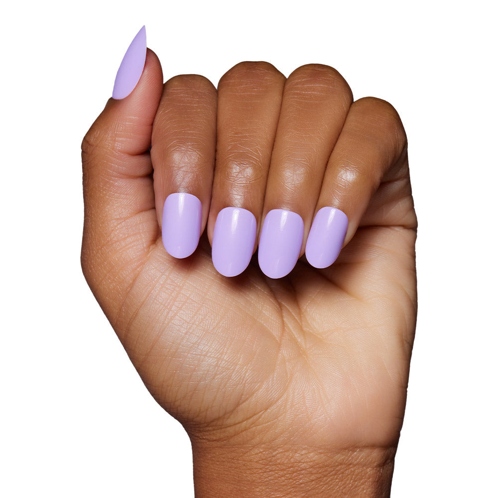 Lilac press-on nail design - solid color style detail