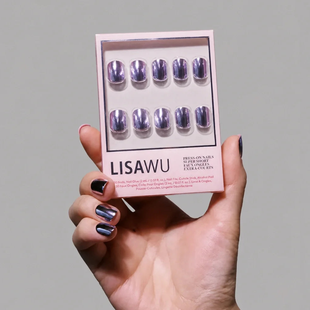 Lilac Steel press-on nails in purple shade