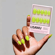 Lime Green press-on nails with glossy finish