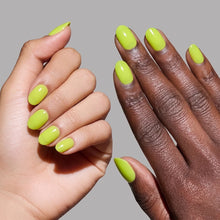 Lime Green press-on nails - oval shape, short length
