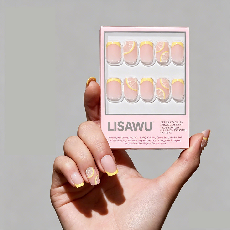Limonata press-on nails in yellow shade
