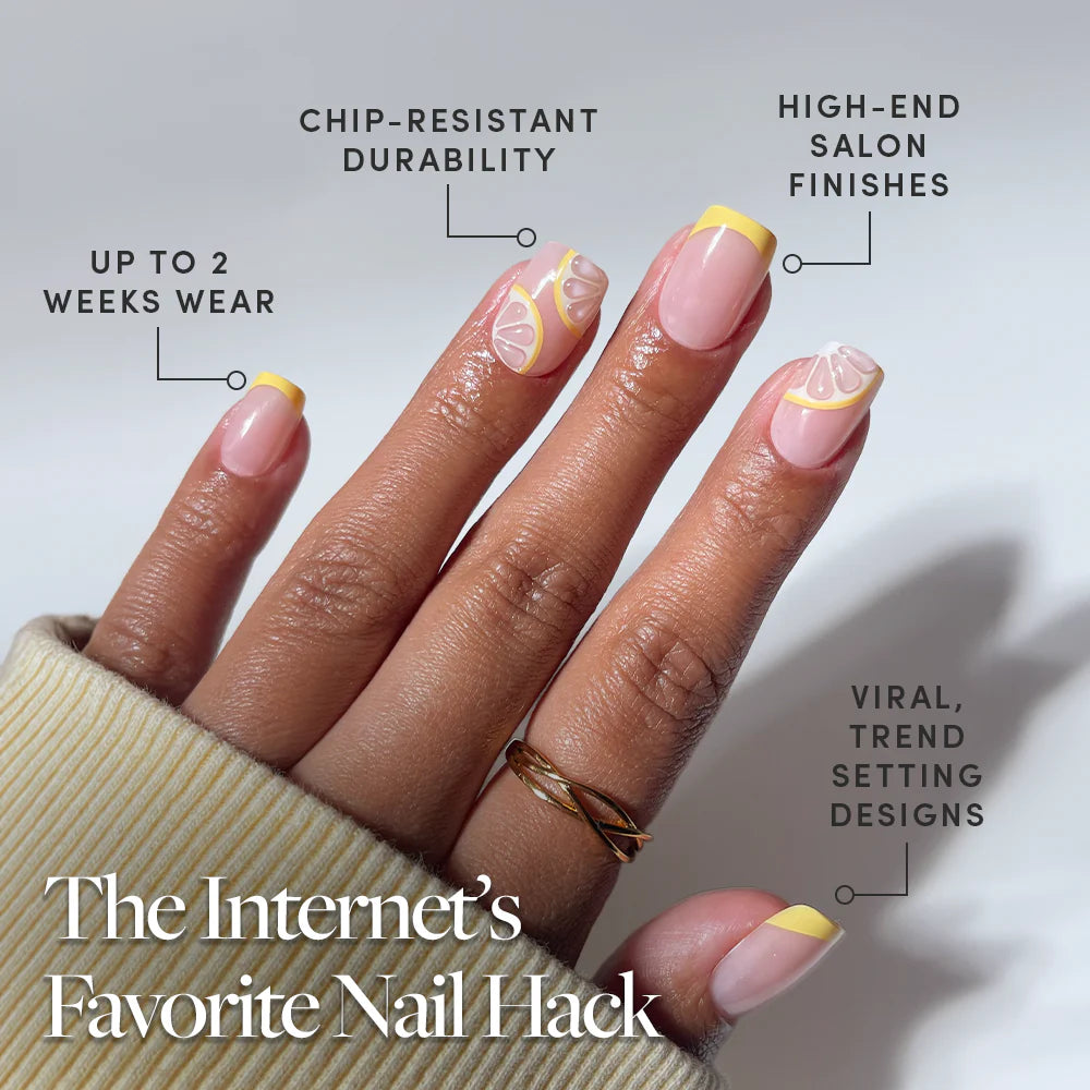 Limonata press-on nail design - accent nail style detail