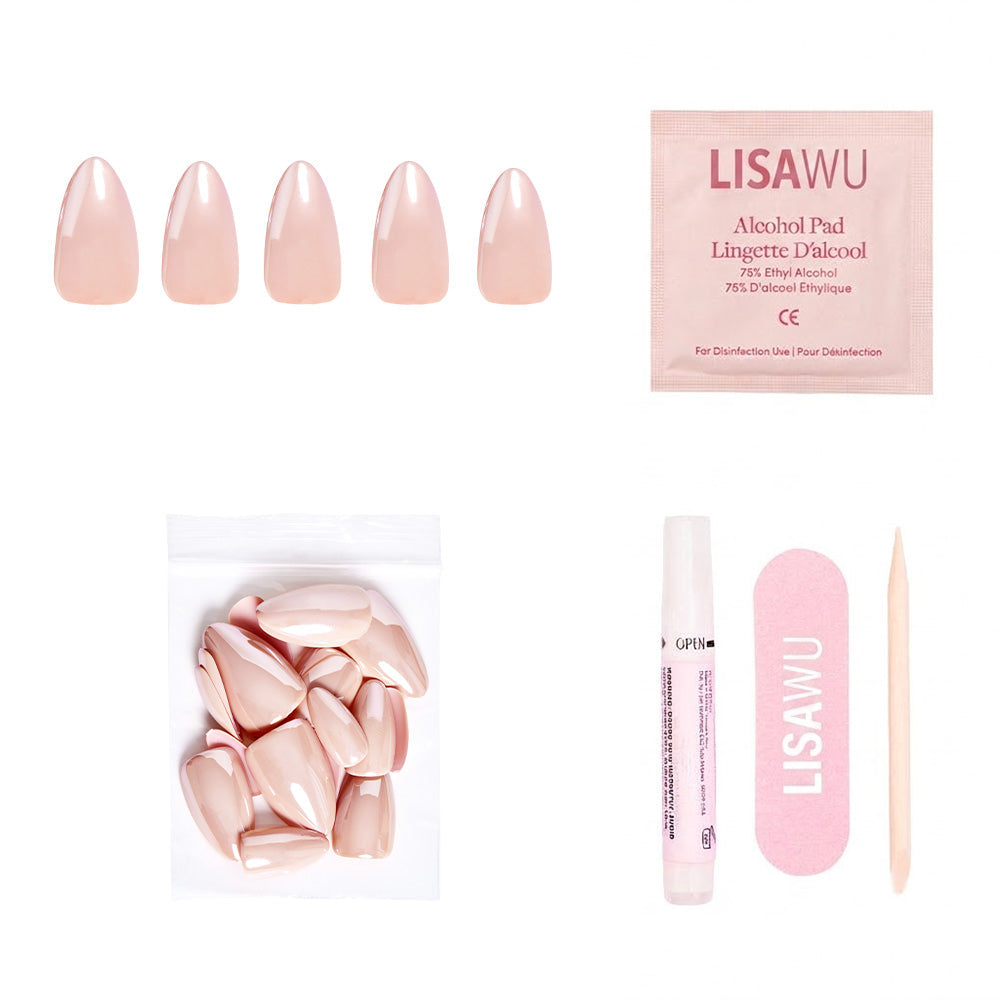 Los Angeles press-on nails in pink shade
