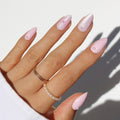 Love Knot press-on nails in elegant love notes design featuring intricate knot pattern stylish nail set on natural nails