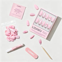 Love Knot press-on nails with elegant twisted design in soft pink shade showcasing stylish nail art details