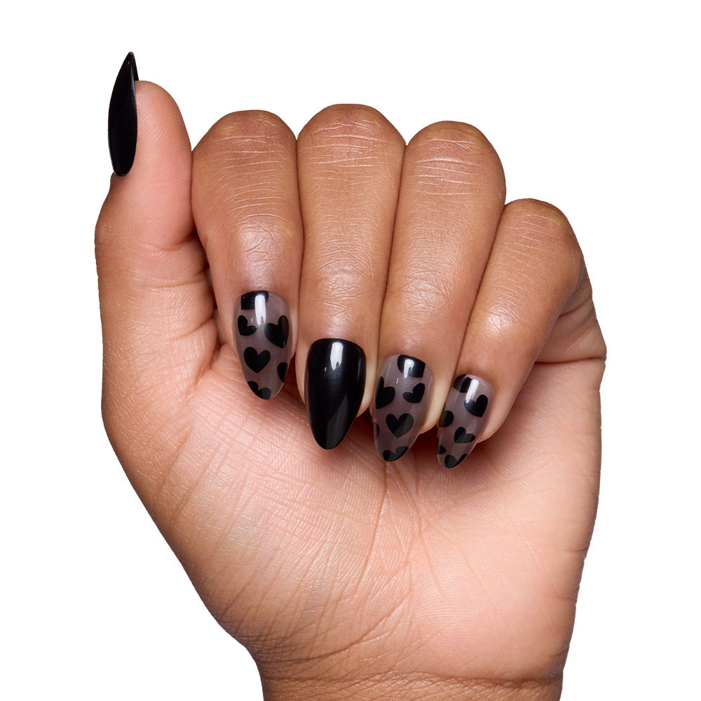 Love Me Not press-on nails - almond shape, short length