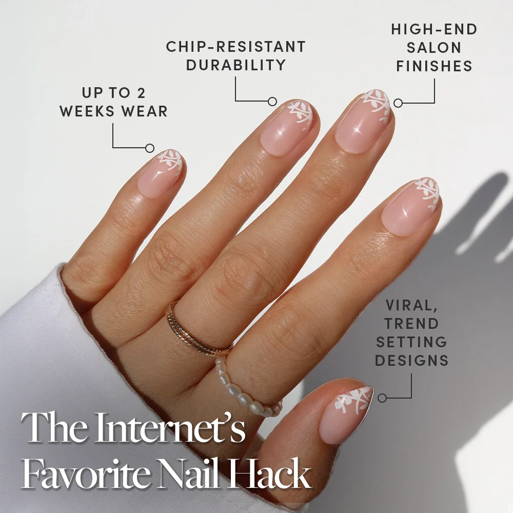 Love Preserved press-on nail design - french tip style detail
