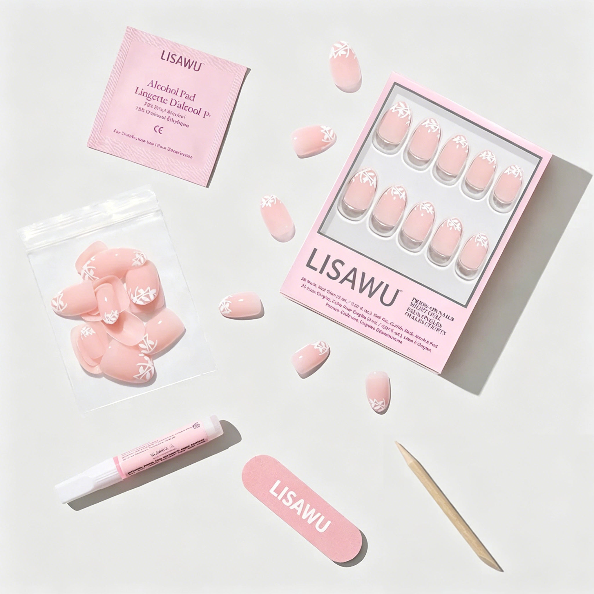 Love Preserved press-on nails - oval shape, short length