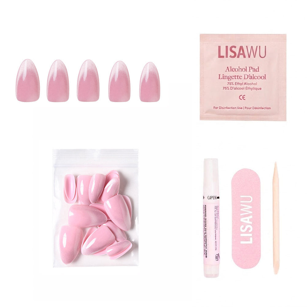 Lovers Blush press-on nails with velvet finish