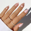 Lover's Crest press-on nails in pink shade
