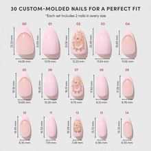 Lovers Crest press-on nails featuring elegant almond shape with soft pastel colors perfect for everyday wear