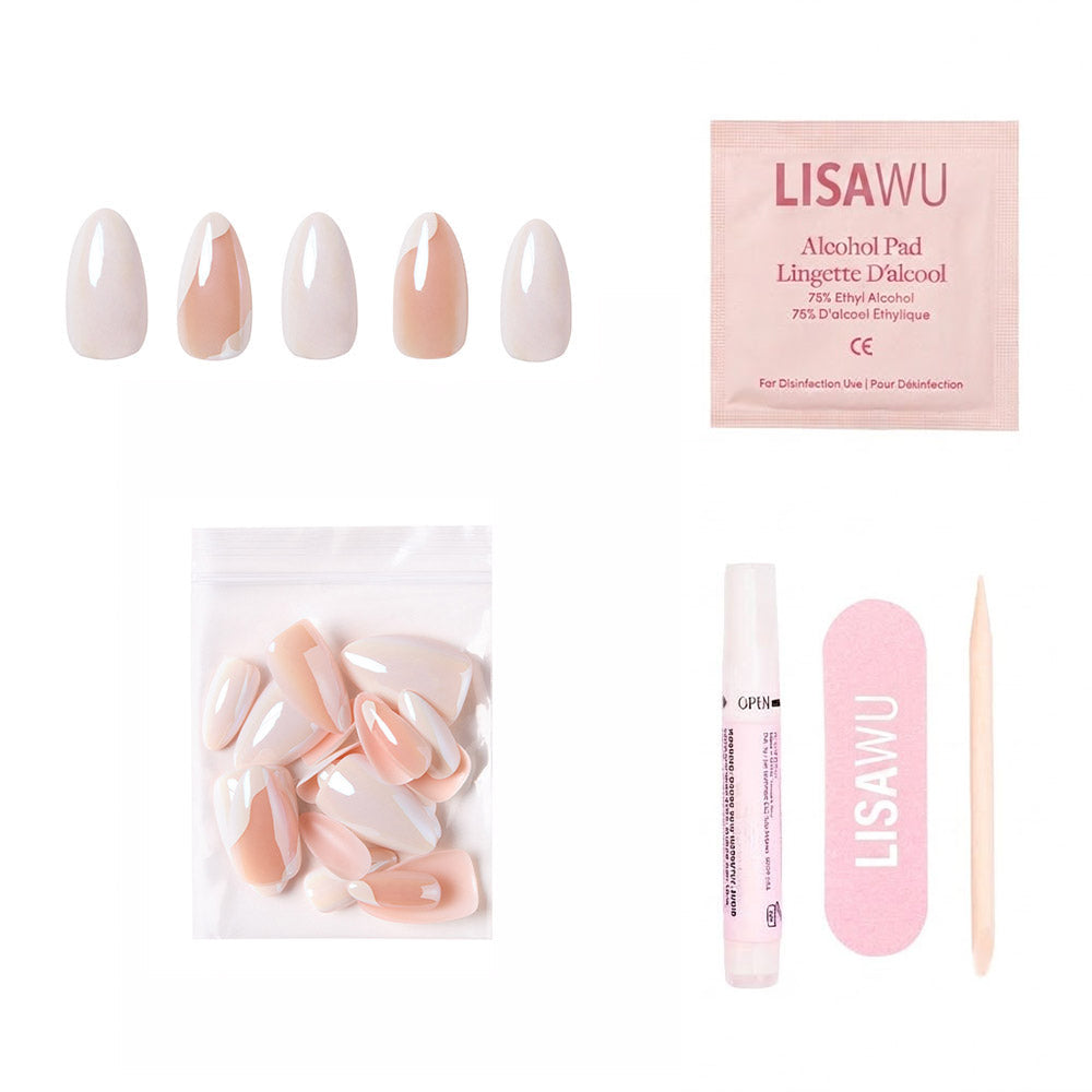 Lovey Dovey press-on nails - almond shape, short length