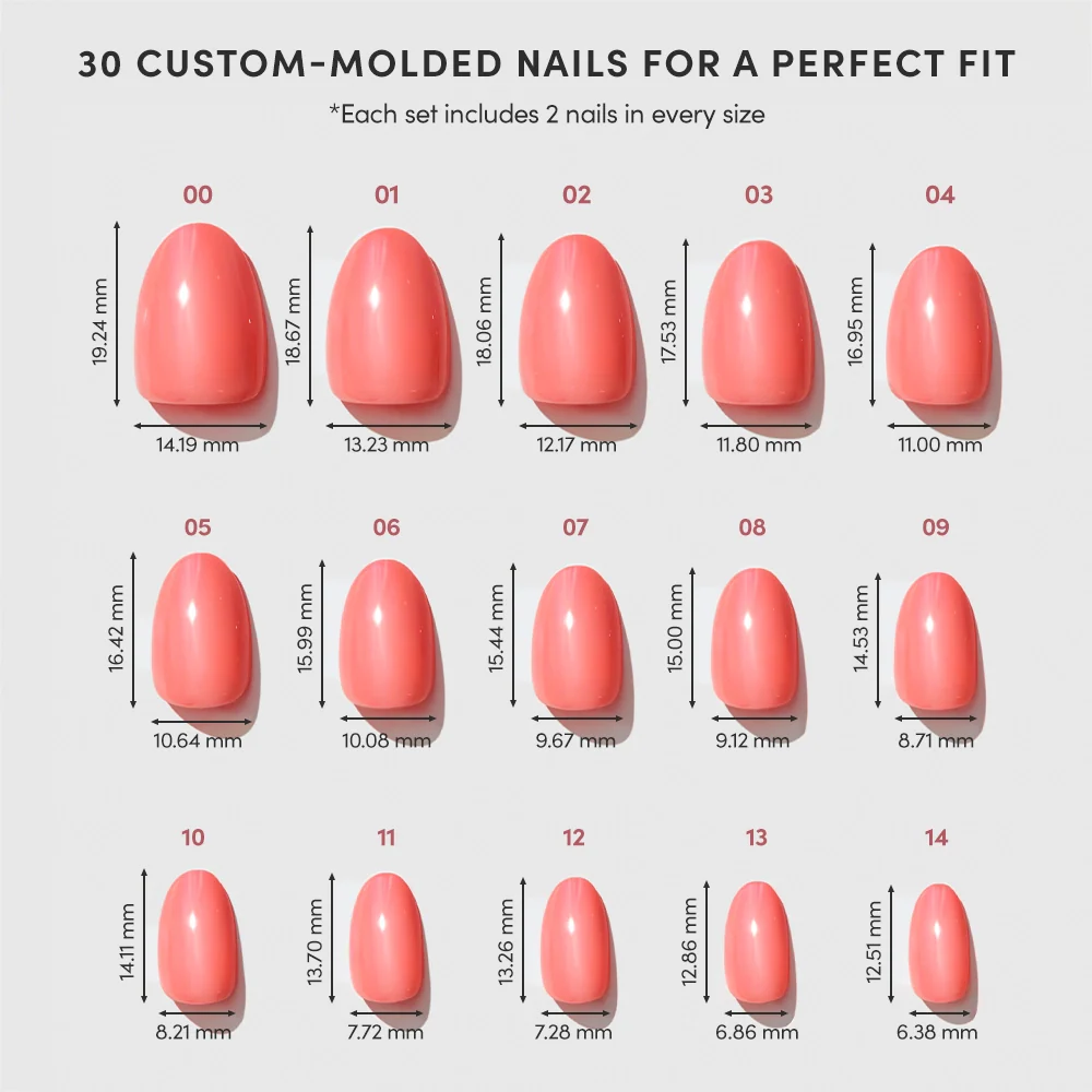 Lush Coral press-on nails in orange shade