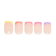 Macarons press-on nail design - french tip style detail