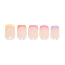 Macarons press-on nail design - french tip style detail