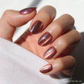 Magnetic Moscow press-on nails in brown shade