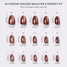Magnetic Moscow press-on nail design - magnetic cat eye style detail