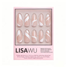Marshmallow Swirl press-on nails in white shade