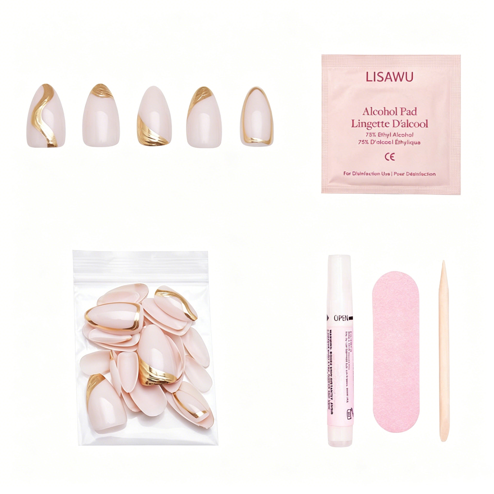 Material Girl press-on nails in white shade
