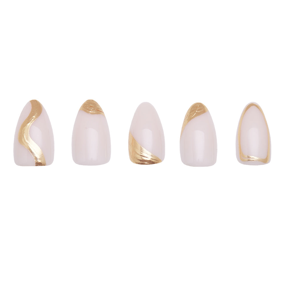 Material Girl press-on nails with chrome finish