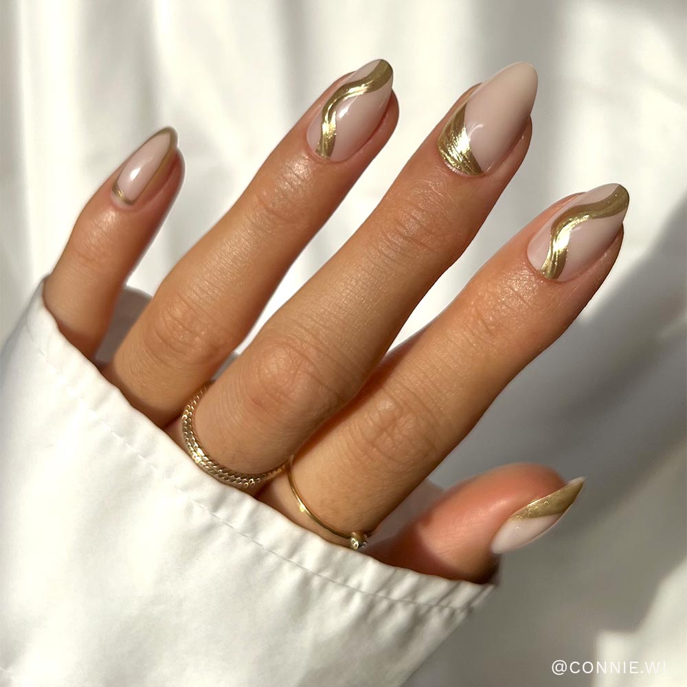 Material Girl press-on nails in gold shade