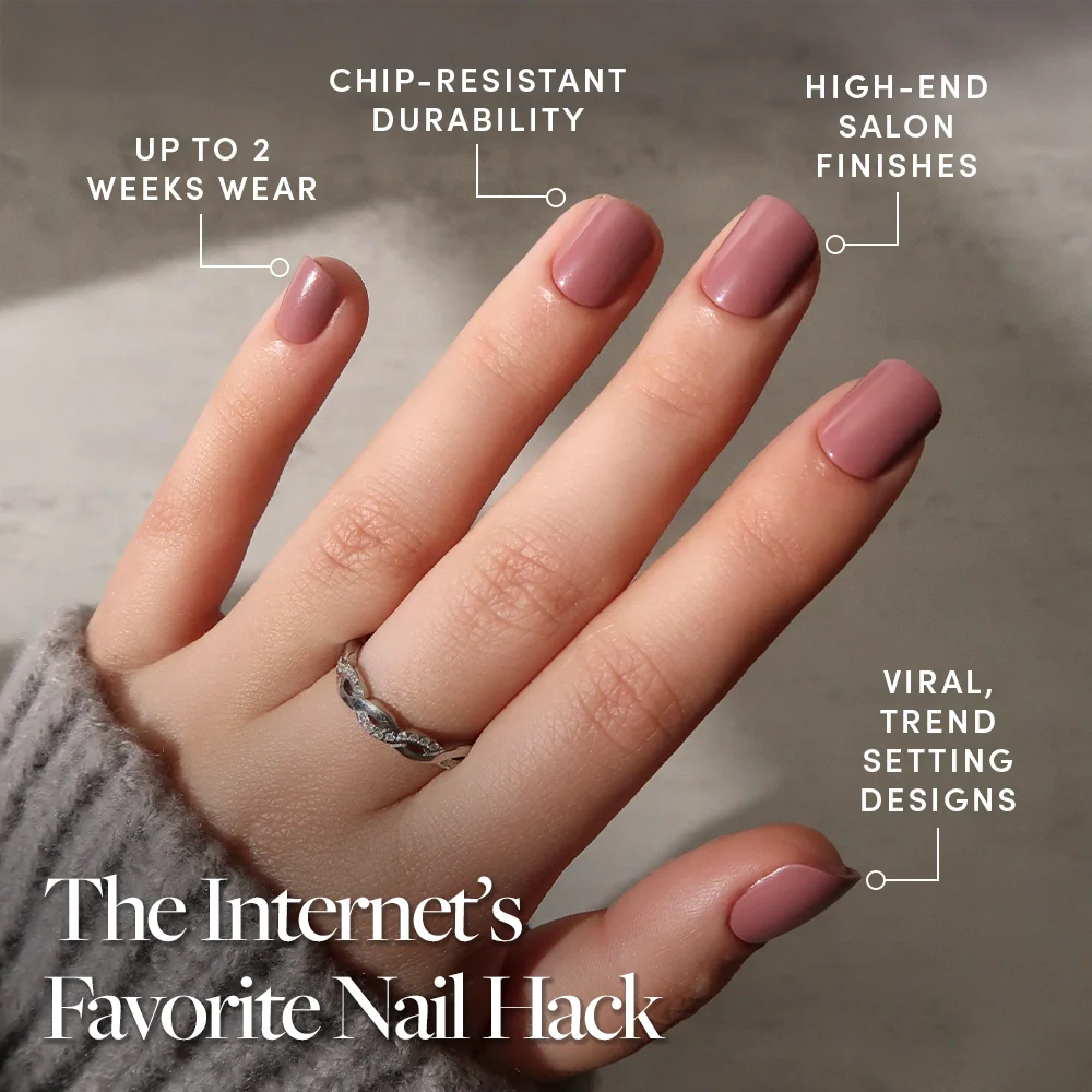 Mauve Cutie press-on nails - super short shape, super short length