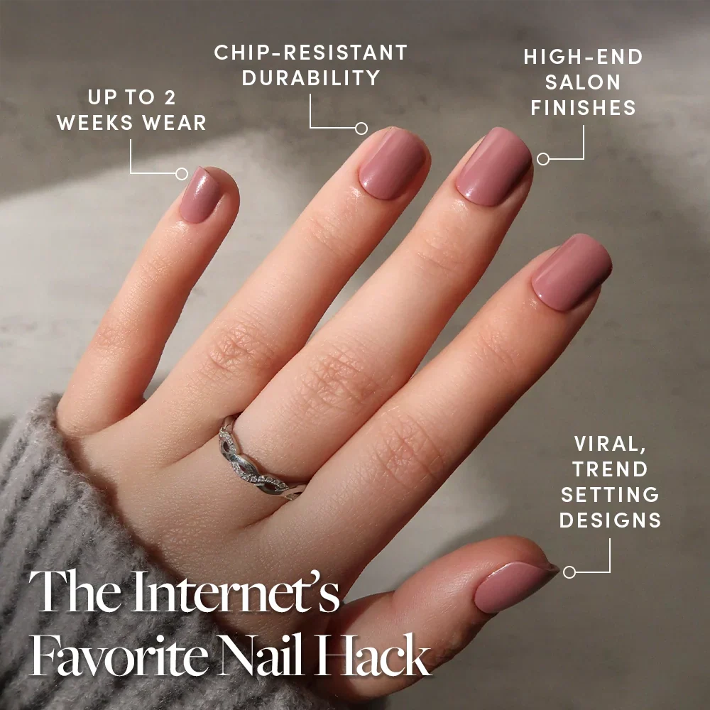 Mauve Cutie press-on nails - super short shape, super short length