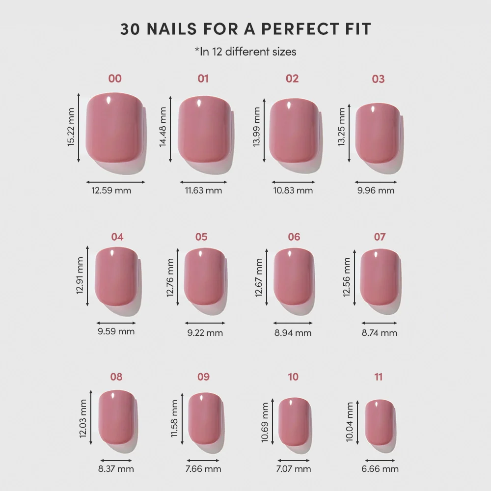 Mauve Cutie press-on nail design - solid color style detail