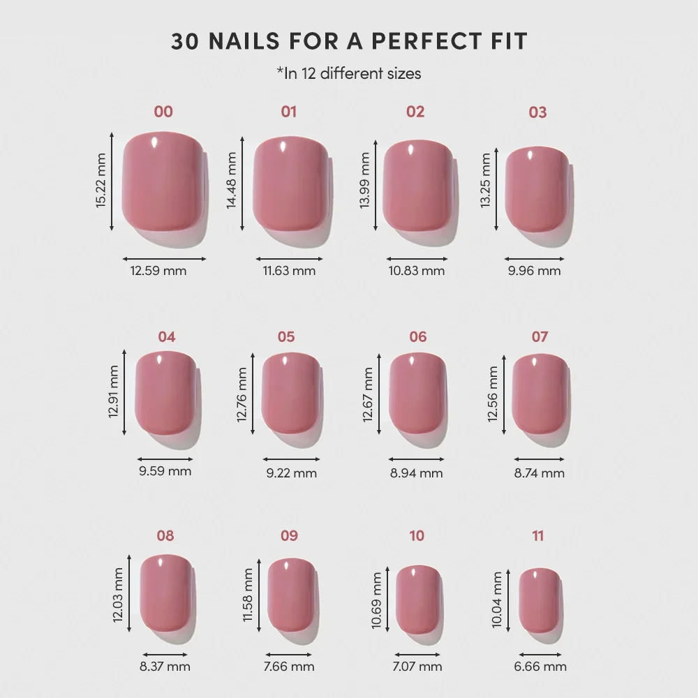 Mauve Cutie press-on nail design - solid color style detail
