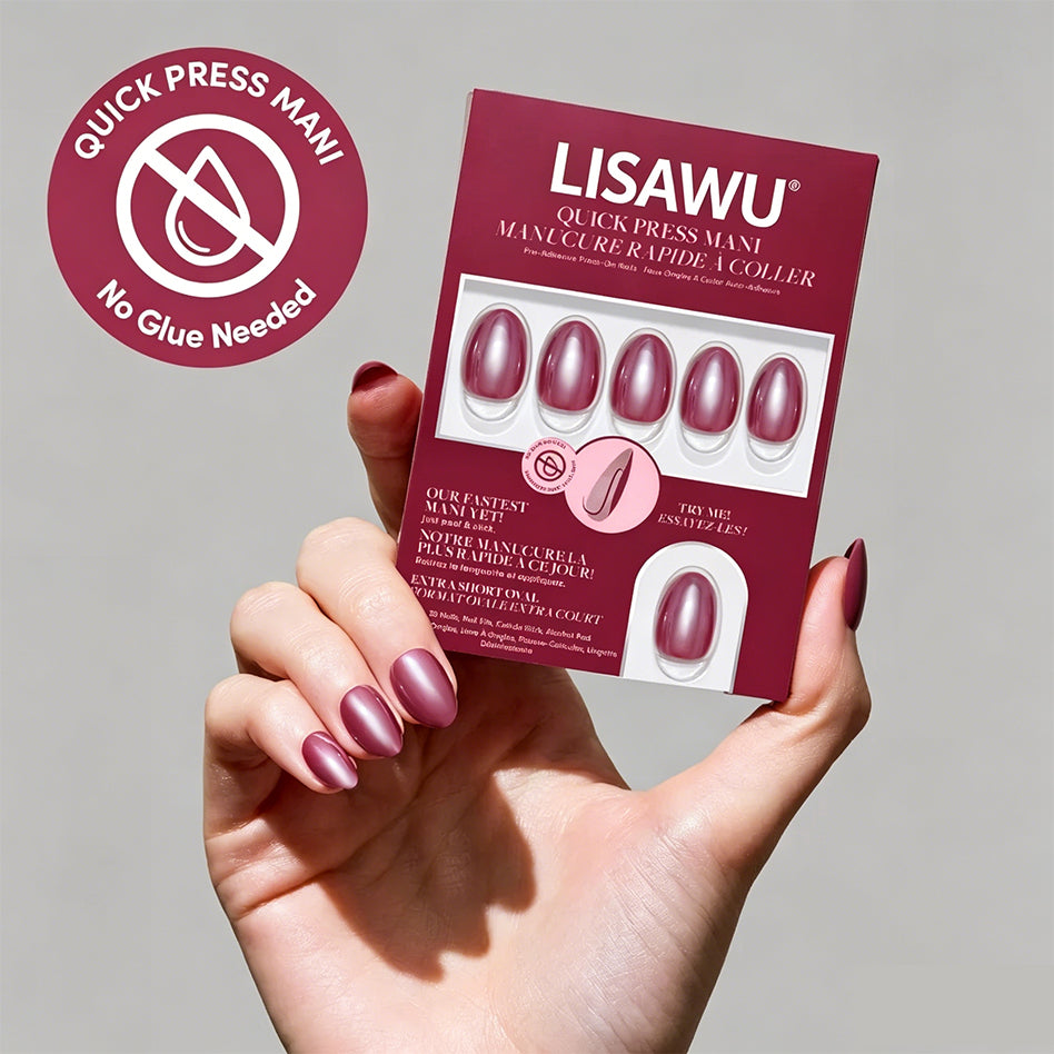 Mauve Muse press-on nails with glazed finish