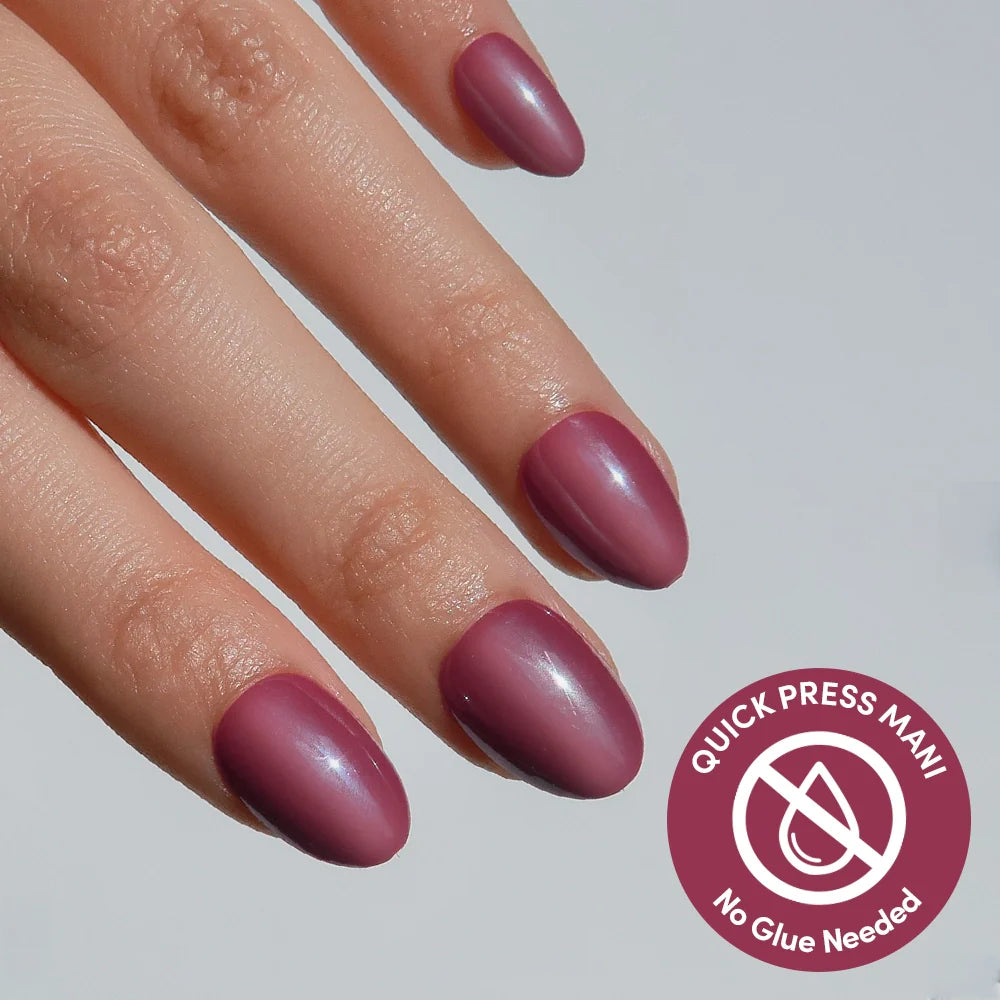 Mauve Muse press-on nails in pink shade