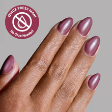 Mauve Muse press-on nails - oval shape, extra short length