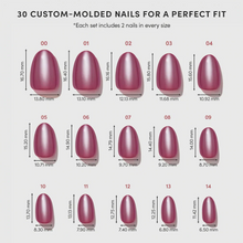 Mauve Muse press-on nails - oval shape, extra short length