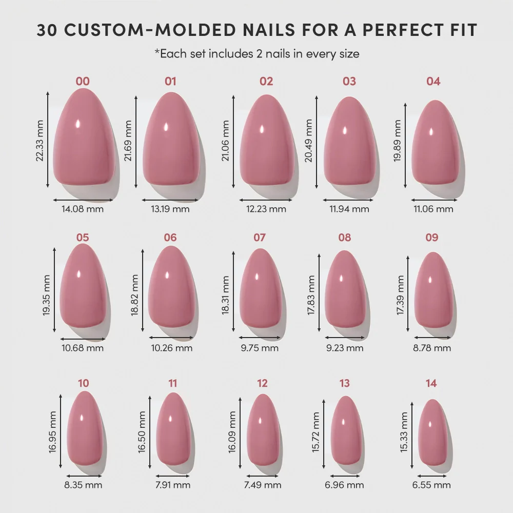 Mauve Obsession press-on nail design - solid color style detail