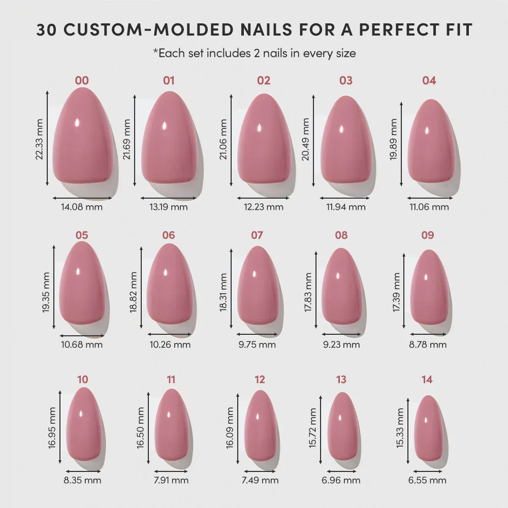 Mauve Obsession press-on nail design - solid color style detail