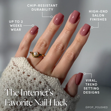 Mauve On press-on nails - squoval shape, short length