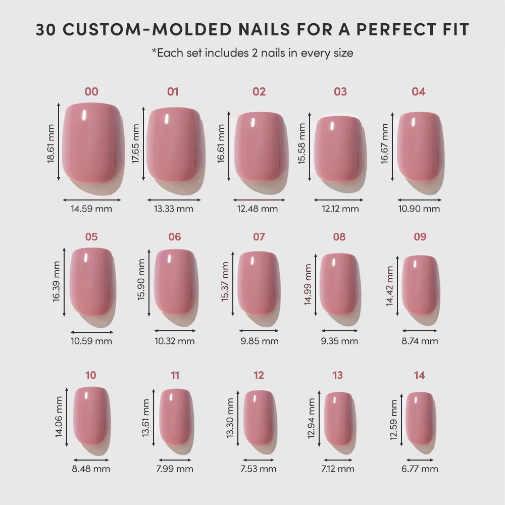 Mauve On press-on nail design - solid color style detail