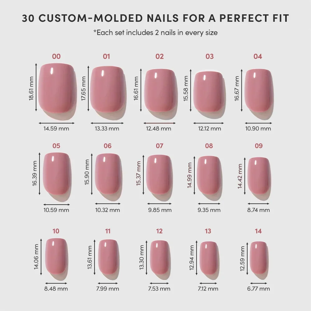 Mauve On press-on nail design - solid color style detail