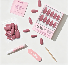 Mauve Wife press-on nails with glossy finish